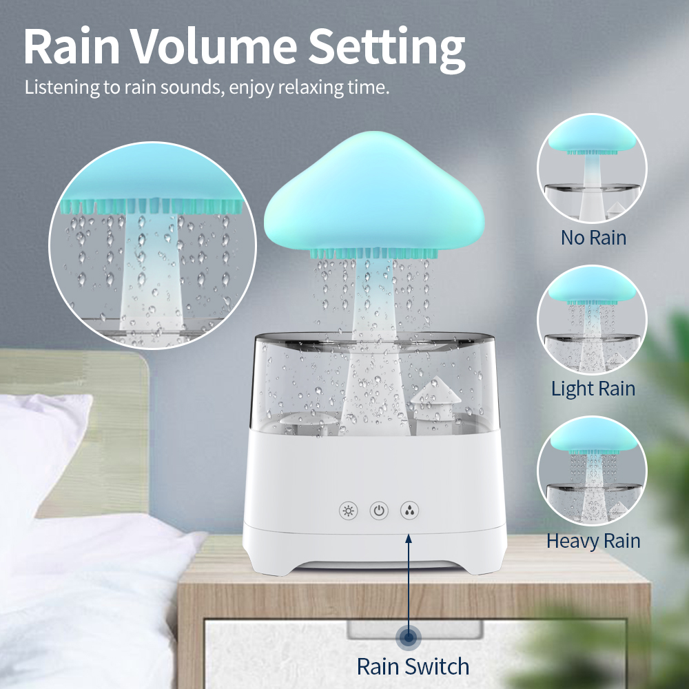 Rain Cloud Humidifier With Bluetooth Speaker