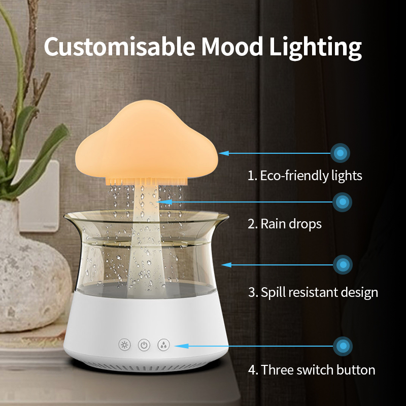 Rain Cloud Humidifier - Lights Up - Color Changes - Great For