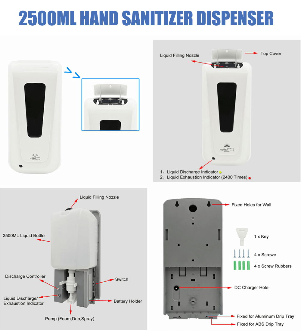 F1407 Automatic 2500ml Touch Free Infrared Soap Dispenser (1)
